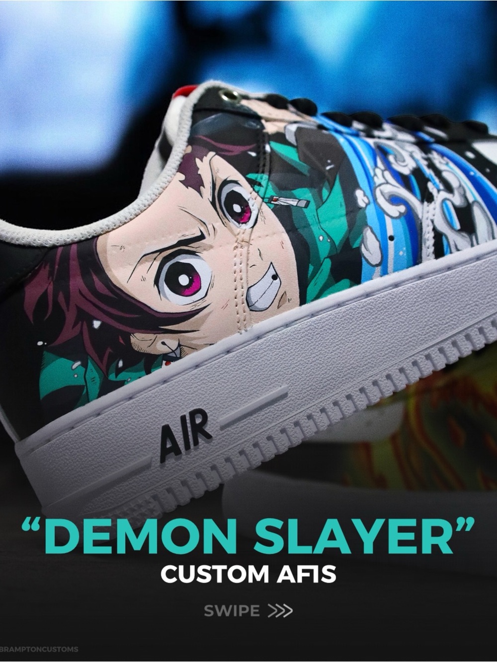 Custom “Demon Slayer” AF1’s 🌊⚔️